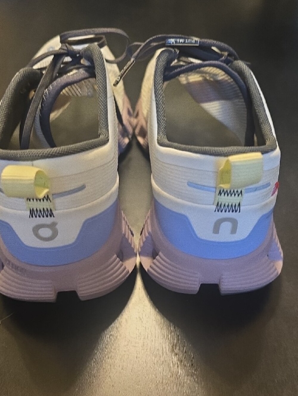 On Running Women's Athletic Shoes in White with Lavender Sole - Picture 8 of 10